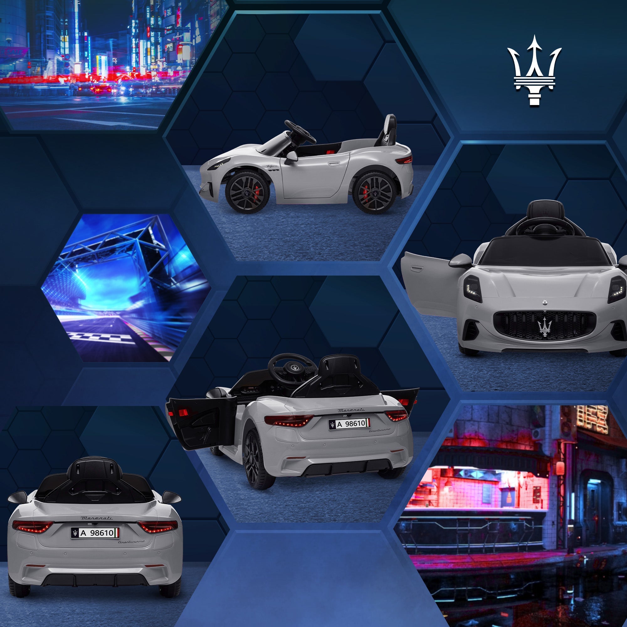 Macchina Elettrica per Bambini con Licenza Maserati Gran Turismo Folgore 12V Grigio