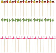 Puntine per cocktail 12 cm - Bamboo - Riciclabili - Spiedini per finger food - Spiedini per tapas - Spiedini per cocktail - Amichevole con l'ambiente - Decorazione colorata - Puntine per cocktail