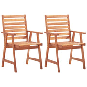 Sedie da Pranzo per Esterno 2 pz in Legno Massello di Acacia cod mxl 14065