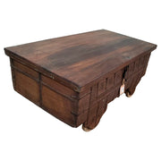 Tavolo baule legno metallo marrone 106x59x49h cm