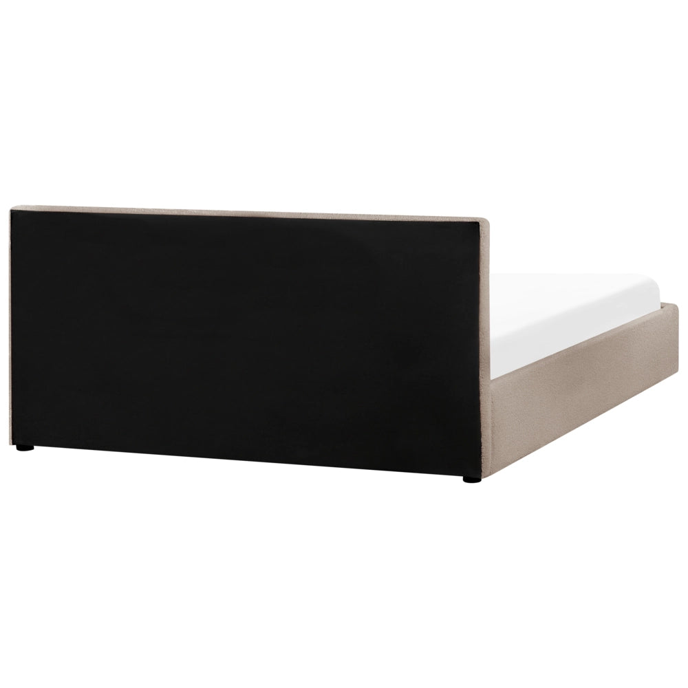 Letto Ottomano Tortora Boucle 180x200 cm Struttura imbottita con Testiera