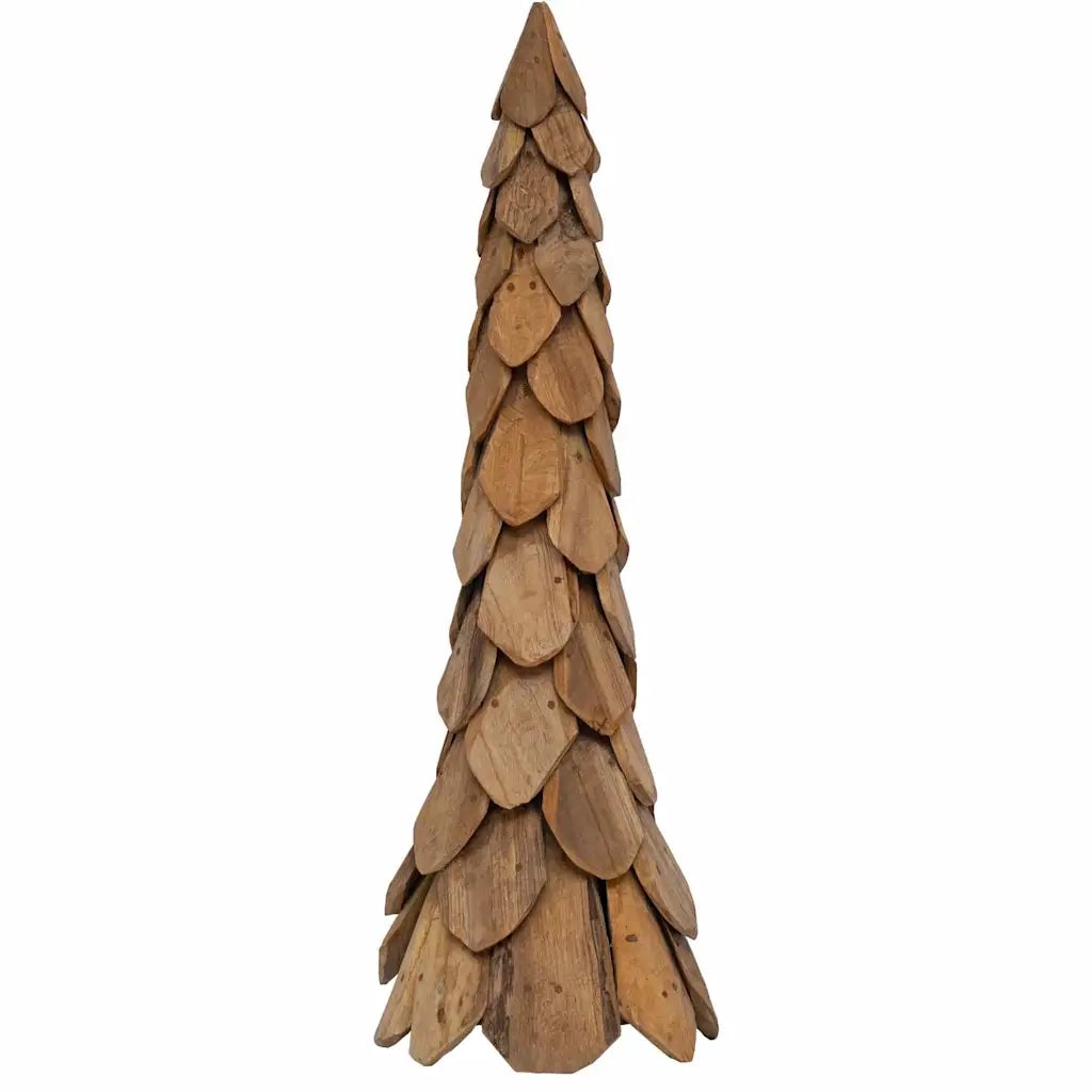 Albero di Natale Marrone 111 cm Legno massello di teak