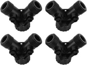 Connettore a Y per tubi 2 vie - 4 pezzi - Connessione per tubi - Esterno/Interno - Plastica - Utile per l'uso congiunto - Adattatore per tubi