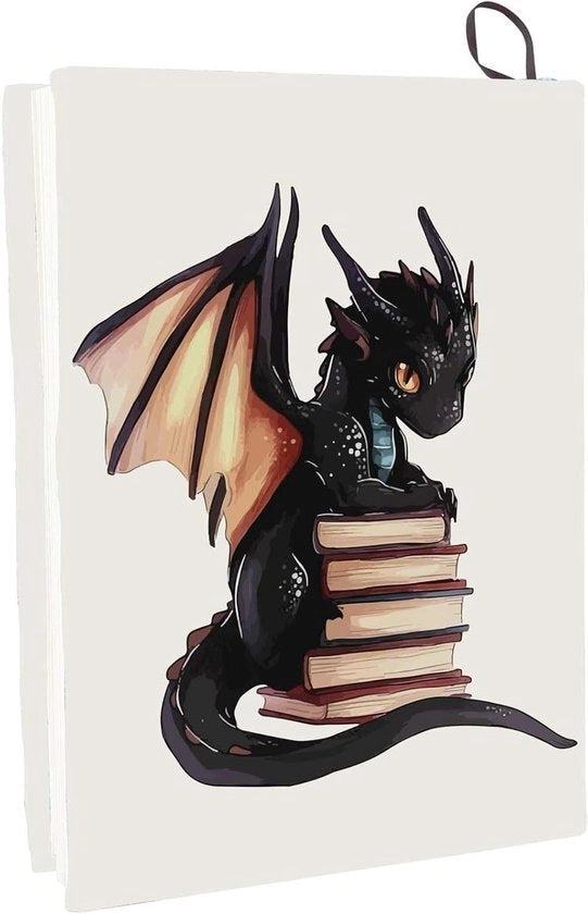 Copertina per libri in stoffa, adatta per libri da 7x10 cm, in poliestere, con disegno di drago occidentale in cartone animato, protettore per quaderni rigido, in edizione cartonata, con interessante stampa.