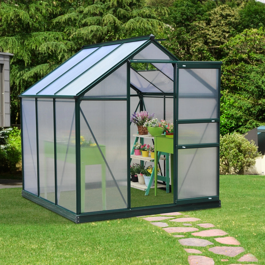 Serra da giardino in polycarbonate ¨C zephmum ¨C 190x192x201 cm verde scuro UV 30+