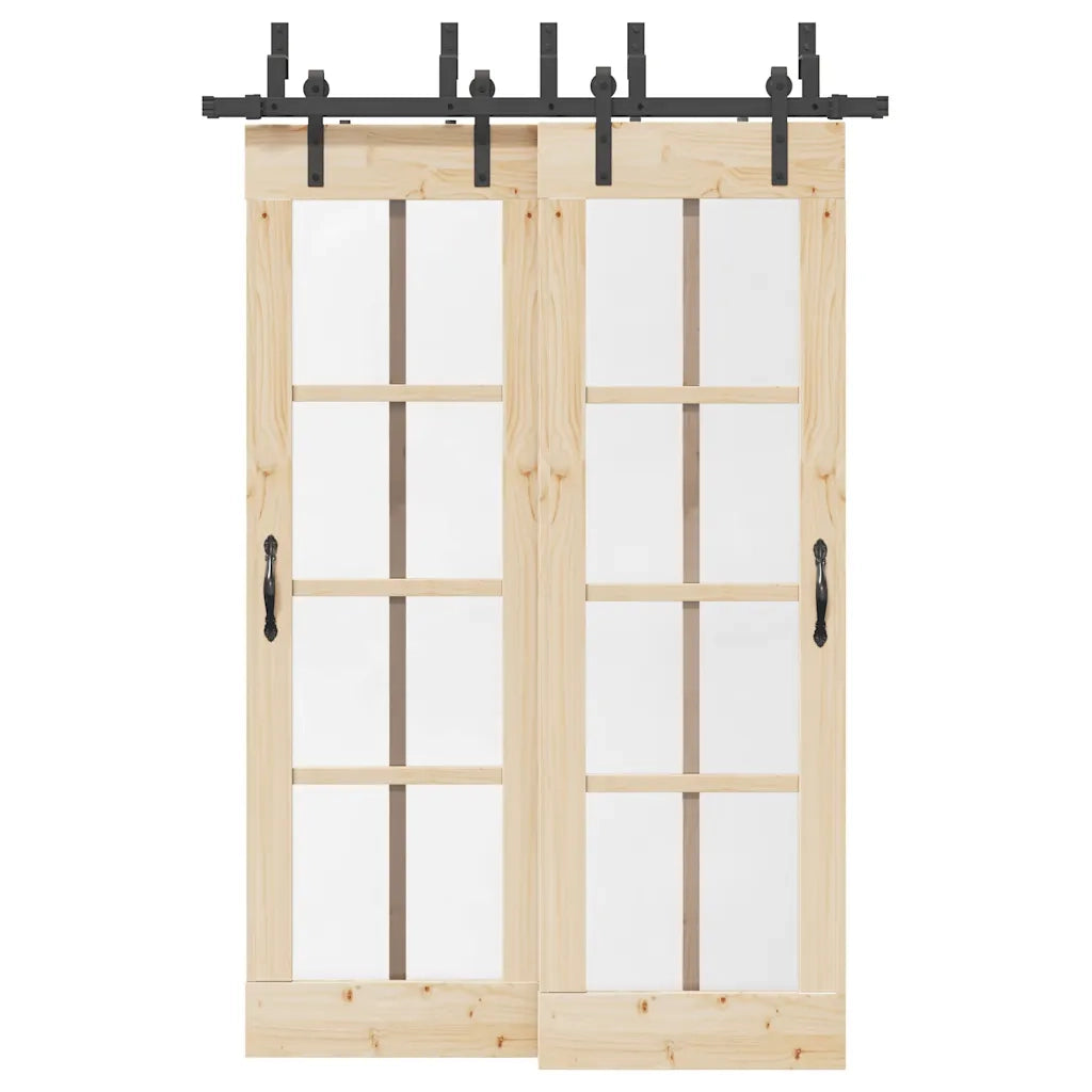 Kit di Binari per Porte Scorrevoli 152,5 cm Acciaio Nero CFW6447400