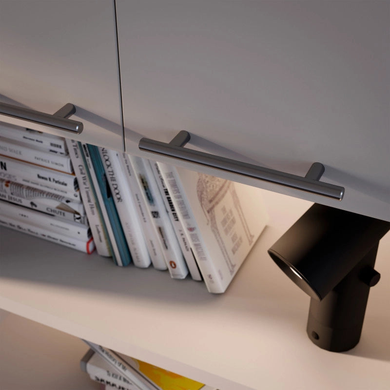 Appendiabiti per armadio Hang, larghezza regolabile 600-830 mm, Acciaio e Tecnoplastica, Verniciato grigio pietra