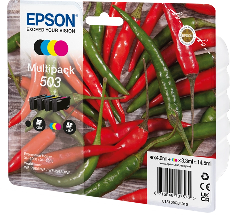 Epson 503 cartuccia d'inchiostro 4 pz Originale Resa standard Nero, Ciano, Magenta, Giallo
