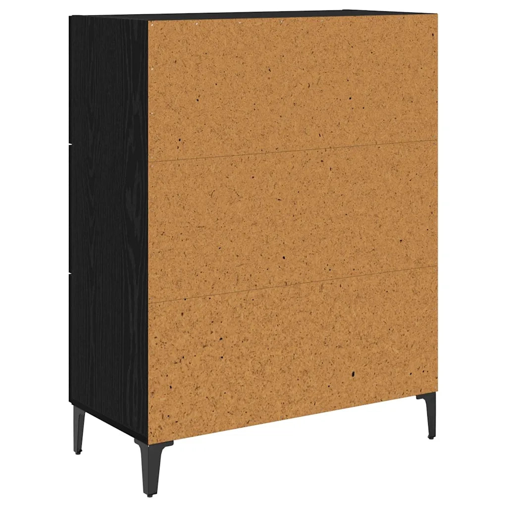 Credenza con Cassetto-Buffet-Armadio da cucina Rovere Nero 69,5 x 34 x 90 cm 355289