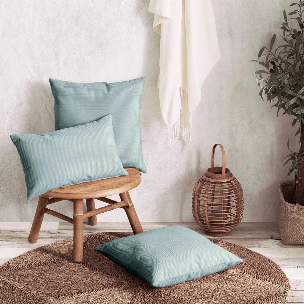 Cuscino quadrato velluto turchese 45x45 cm - DUNE