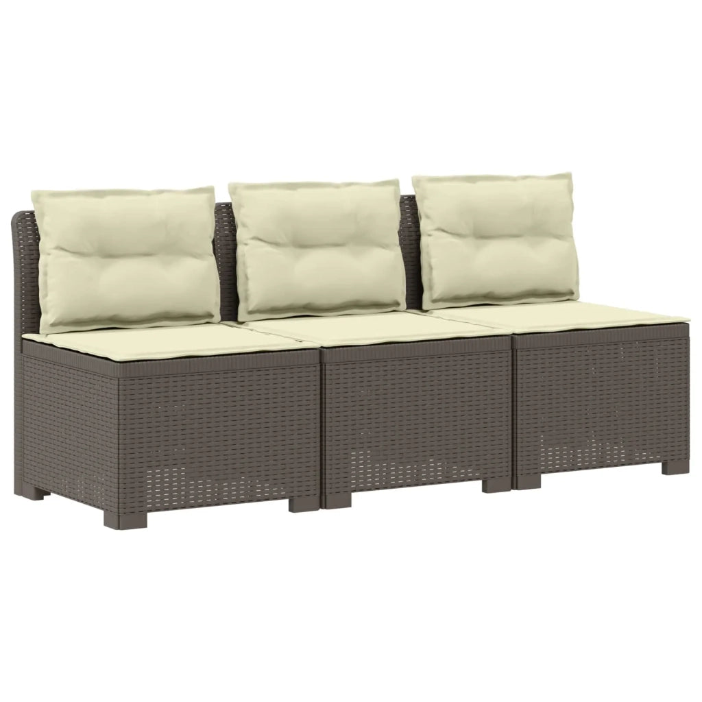 Divano da giardino 3 posti con cuscini in look rattan PP 8011988