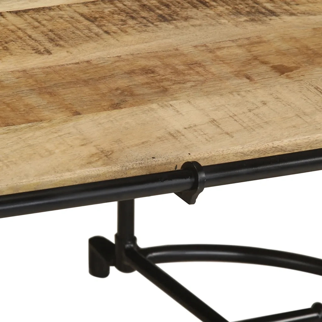 Tavolino da Salotto 110x55x40 cm Legno Massello di Mango Grezzo
