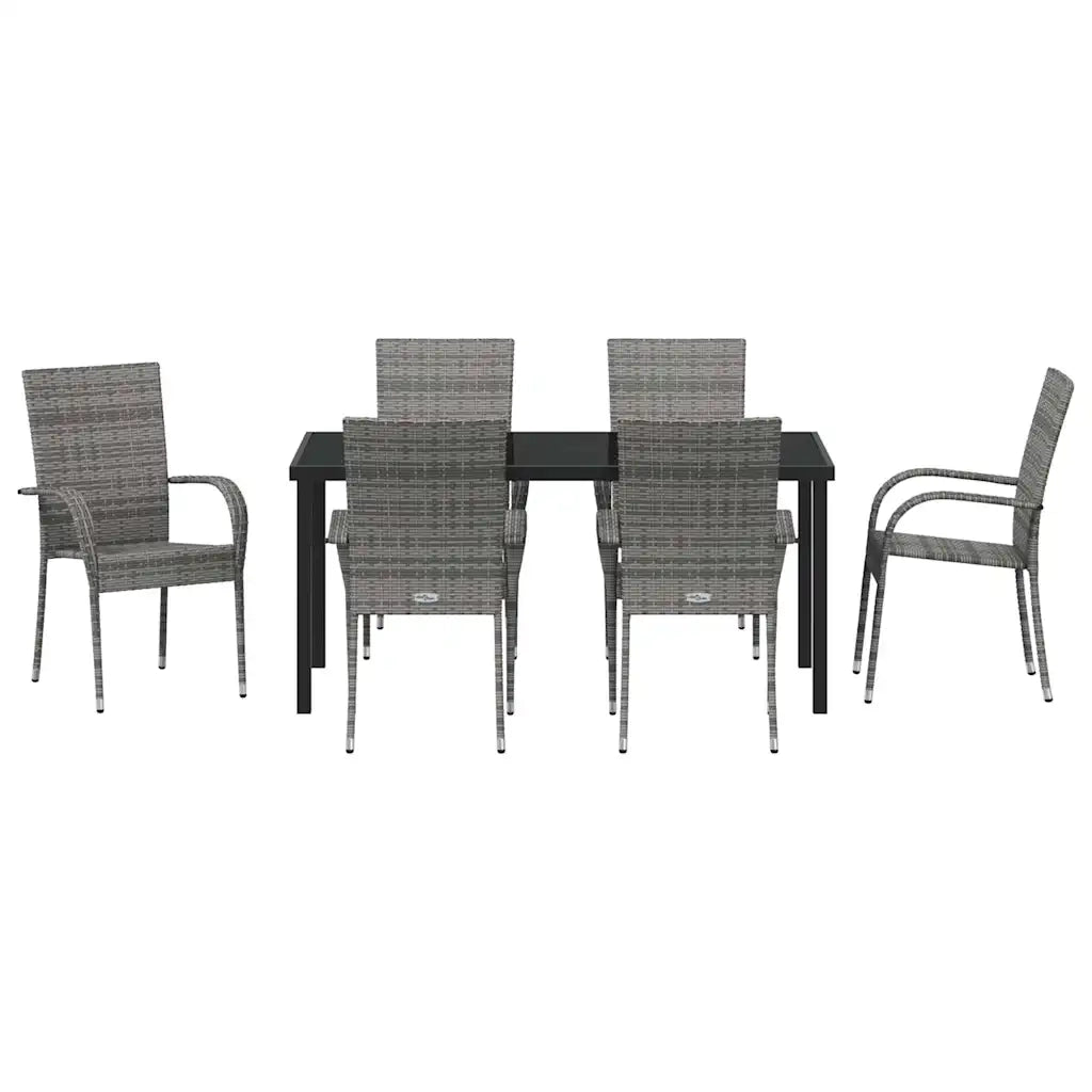 Set da Pranzo per Giardino 7 pcs Grigio 3379412