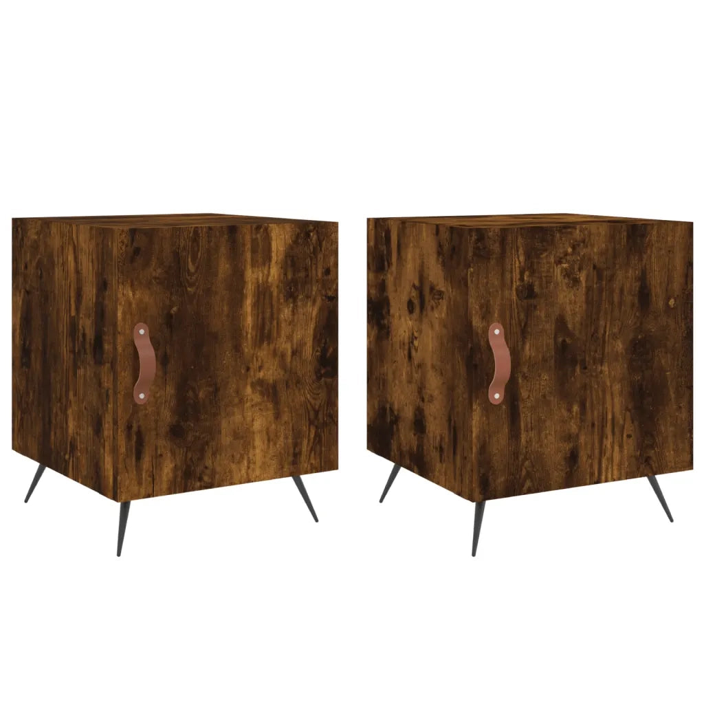 Comodini 2 pz Rovere Fumo 40x40x50 cm in Legno Multistratocod mxl 105122