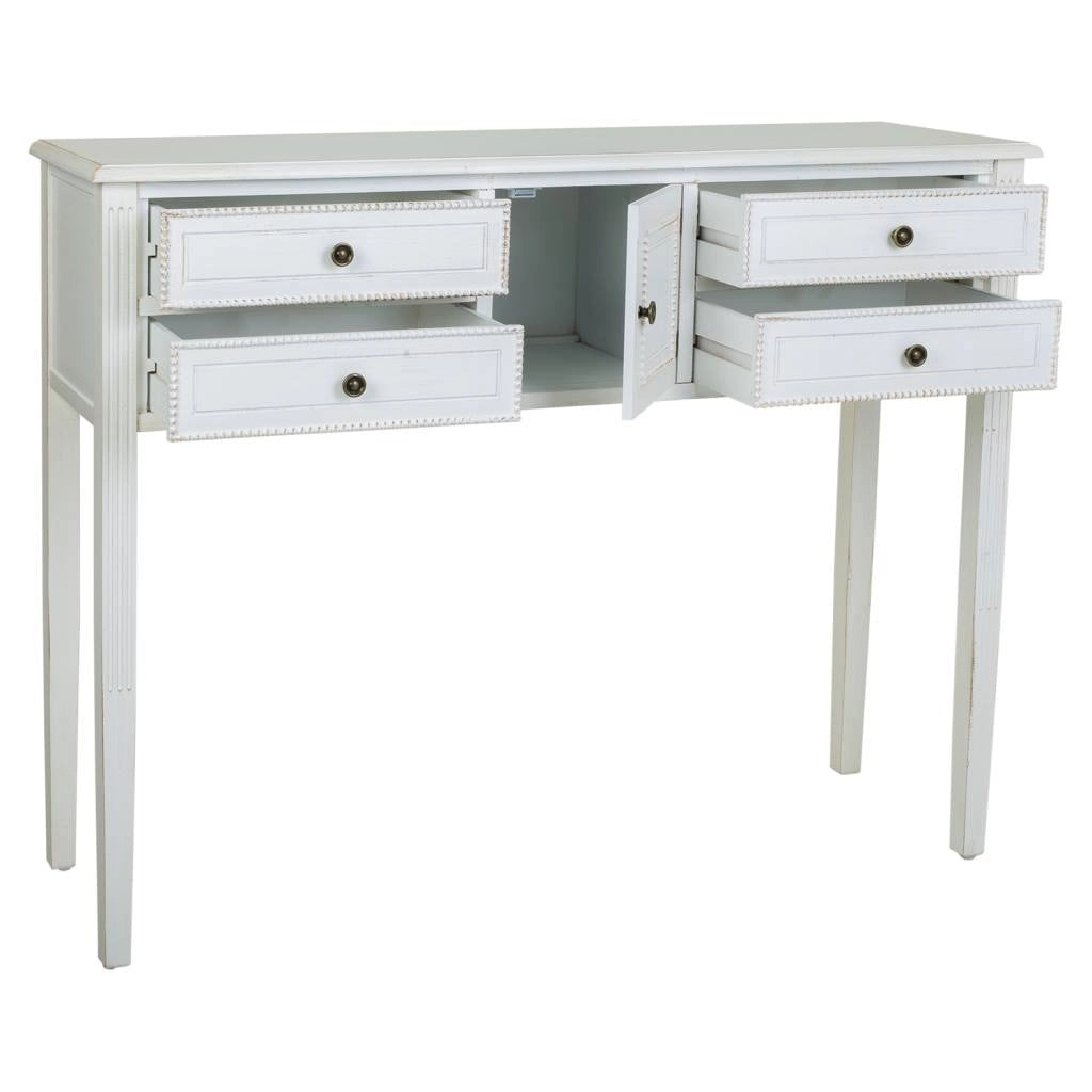 Mobile da ingresso in legno laccato bianco 120x36x92h