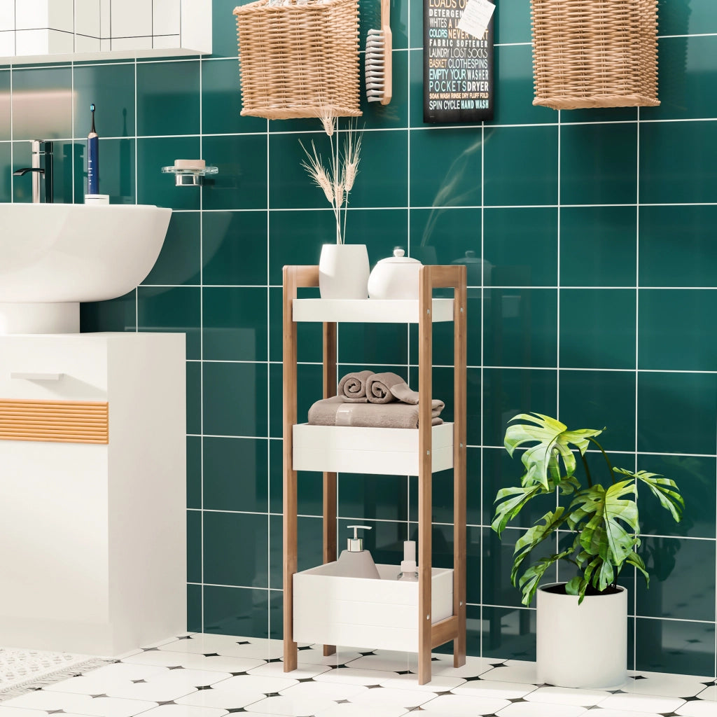 Mobile Bagno con Ripiani ¨C zephmum ¨C Bianco 27.5x20.8x74 cm