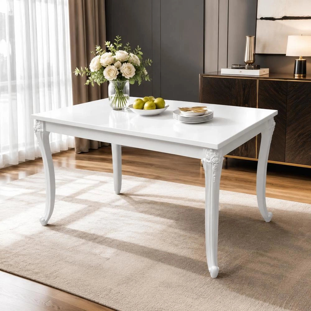 Dining Table 116 X 66 X 76 Cm, High-gloss White