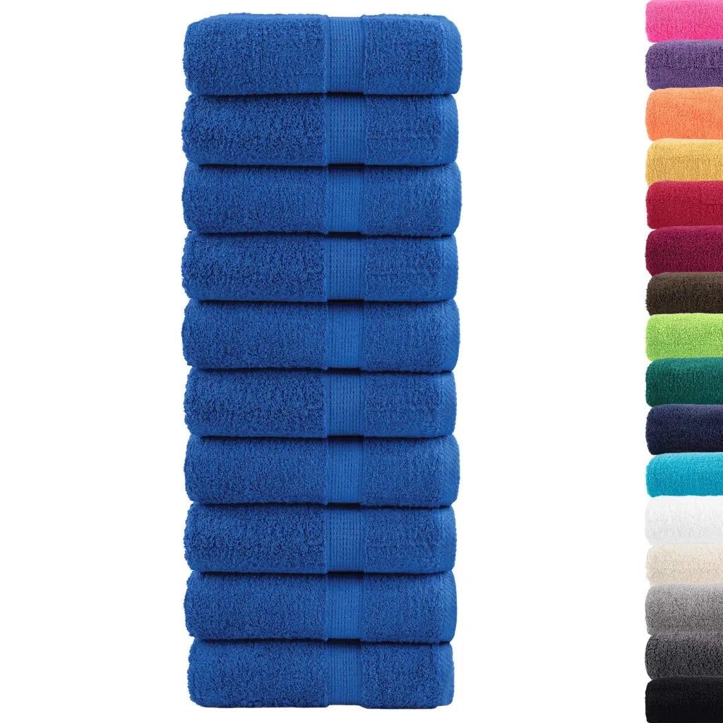 vidaXL Asciugamani Premium SOLUND 10 pz Blu 30x30 cm 600 g/m²