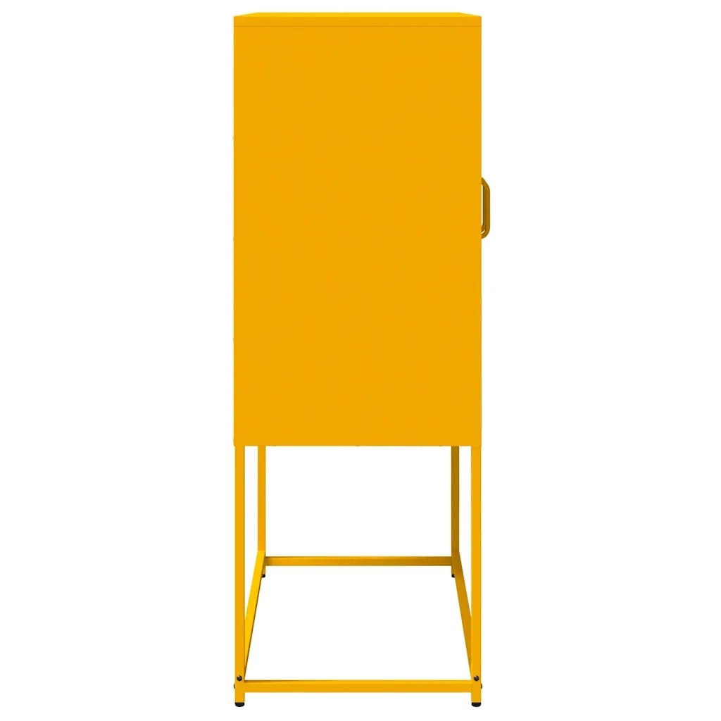 Credenza Giallo Senape 68x39x107 cm in Acciaio