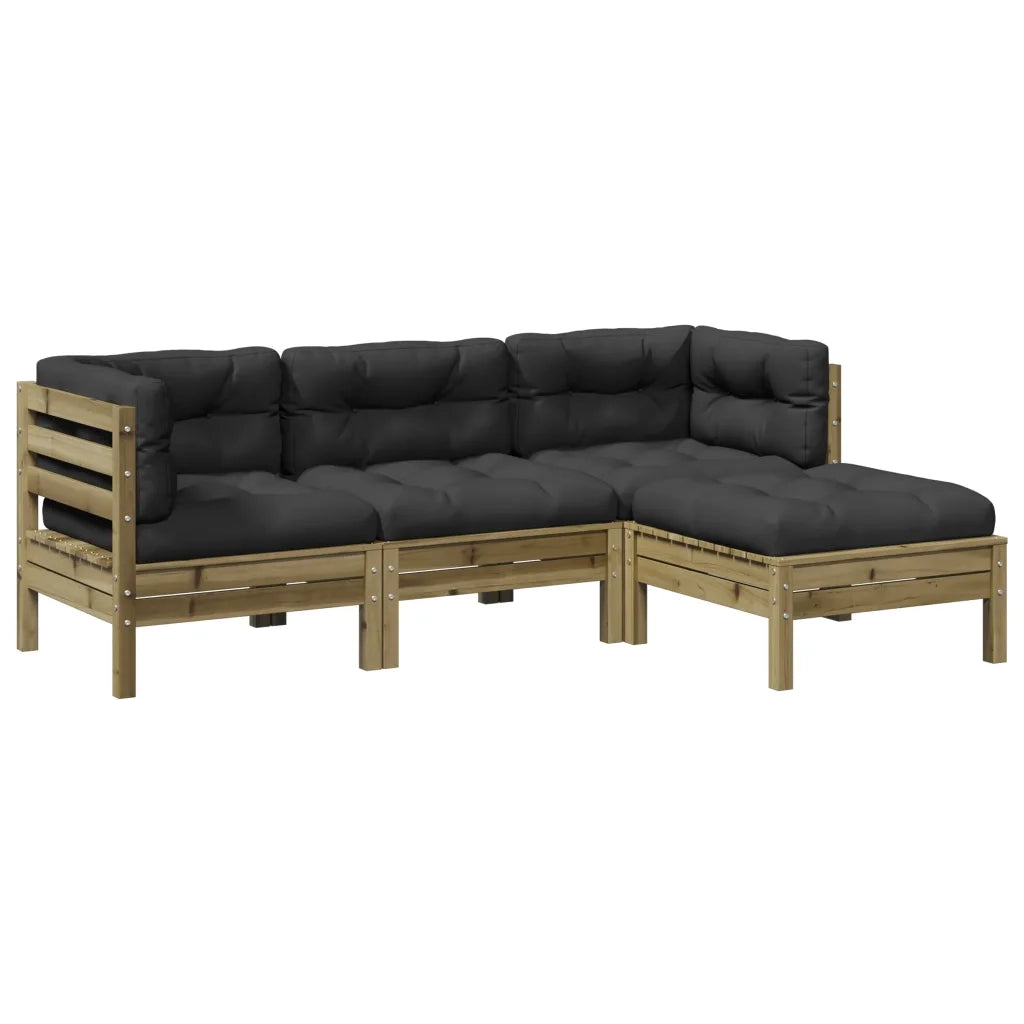 Set Divani da Giardino 4pz con Cuscini Legno Impregnato di Pino 3299383
