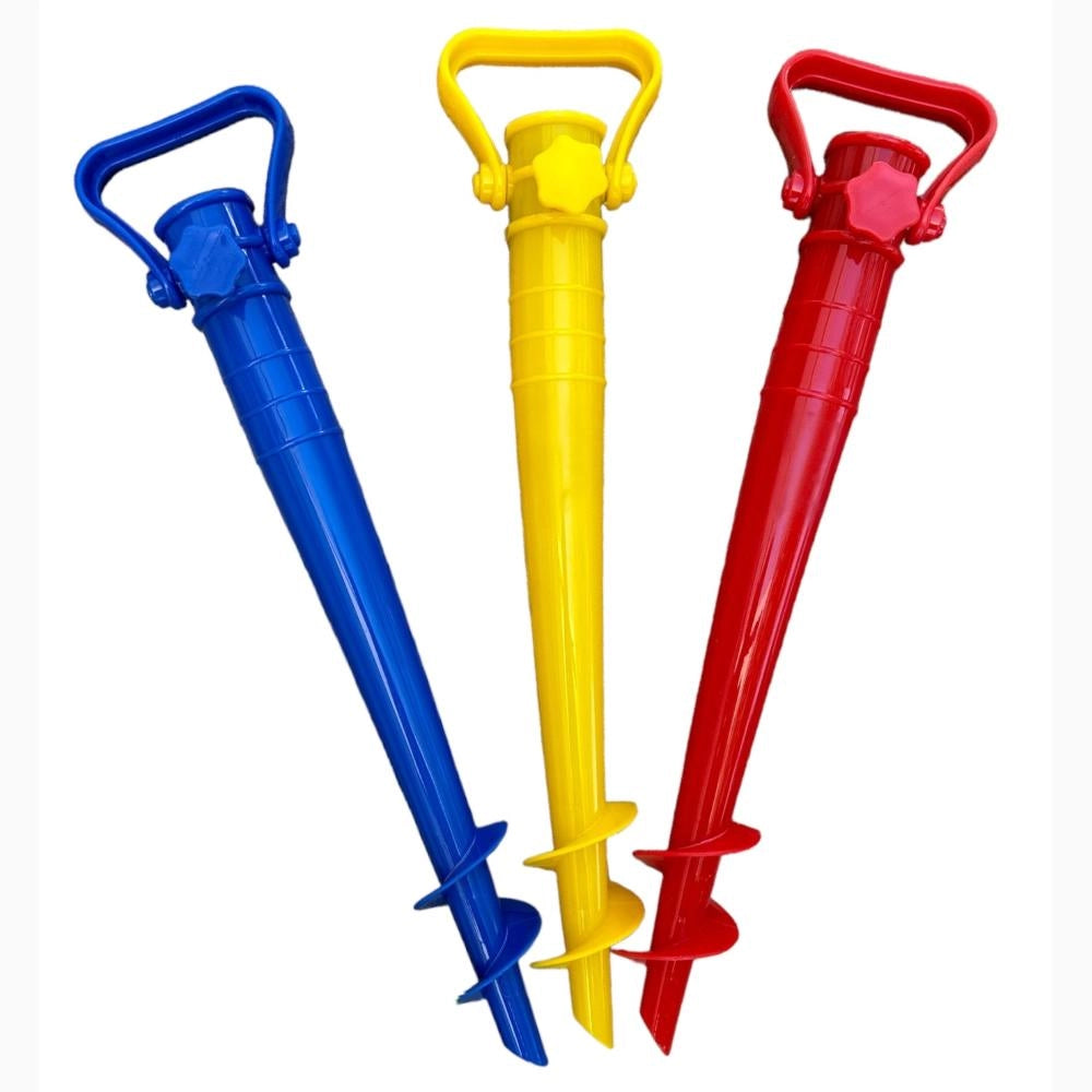 Kit 3 Pezzi Picchetto per Ombrellone da Spiaggia in Abs 42 Cm Colori Assortiti