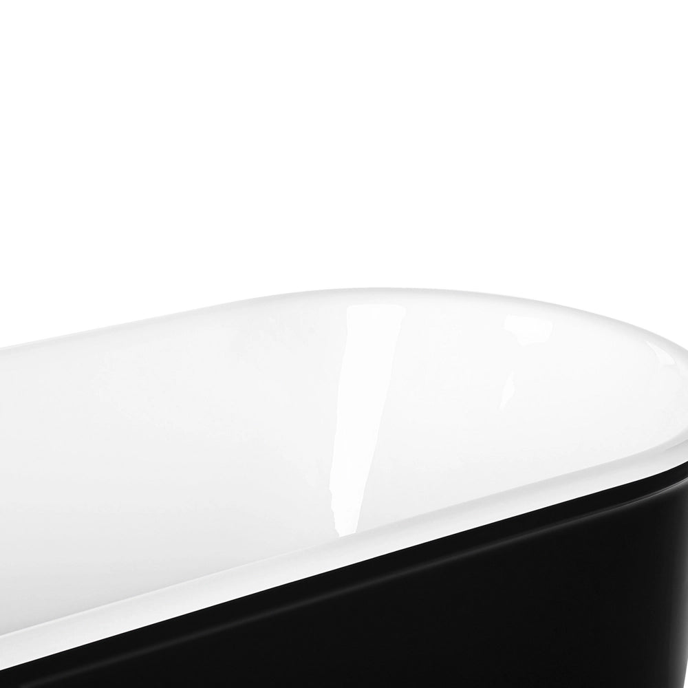 Vasca da Bagno Freestanding 170 cm Acrilico Sanitario Bianco e Nero