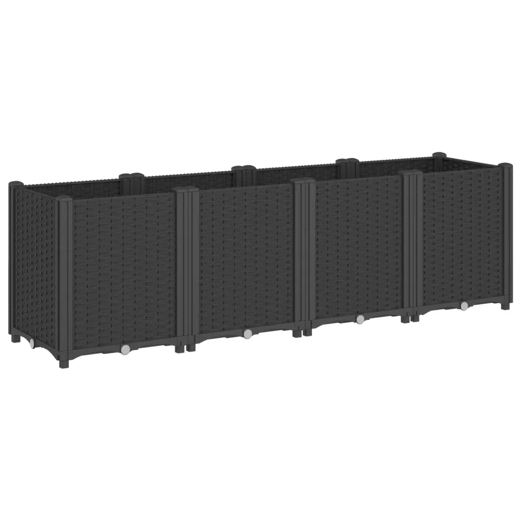 Fioriera da Giardino Nera 160x40x53 cm in PPcod mxl 114899