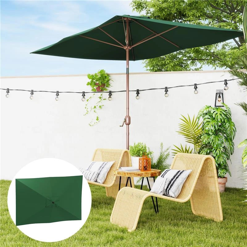 TELO DI RICAMBIO PER OMBRELLONE RETTANGOLARE 3X2 M A 6 STECCHE POLIESTERE ANTI UV 50+ VERDE