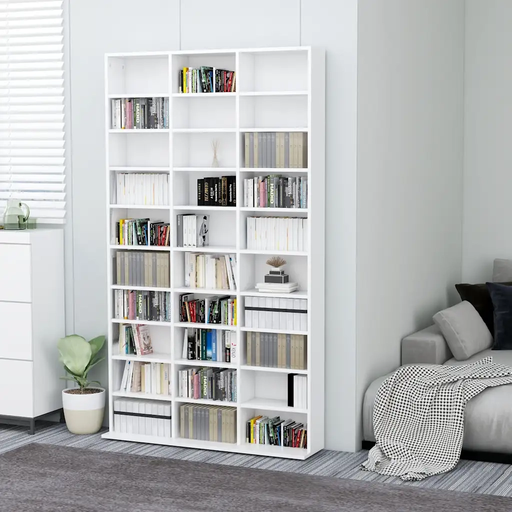 Armadietto TV Bianco 102x23x177,5 cm in Legno Multistrato 801778