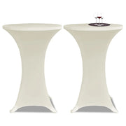 Copritavolo ?60 cm Crema Tessuto elasticizzato 2 pezzi 241207