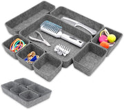 Organizzatore per Cassetti, 8-pezzo per l'Organizzazione dei Cassetti, Aiuto per l'Ordine dei Cassetti, Contenitore per la Camera per l'Organizzazione dei Cassetti (Grigio Scuro, 8 pezzi)