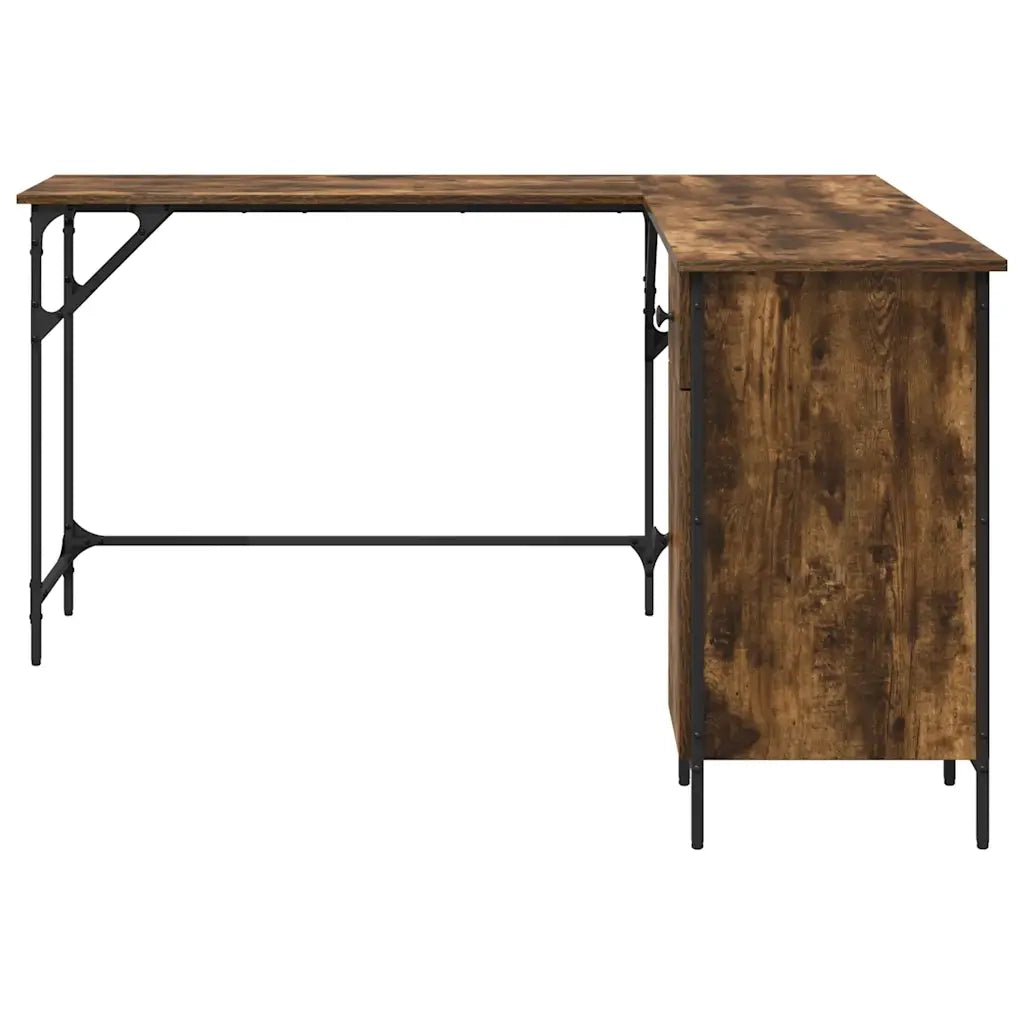 Scrivania Rovere Fumo 141x141x75 cm in Legno Multistrato 837599
