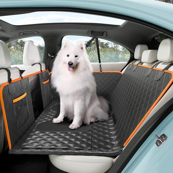 Sedili per cani con estensione antiscivolo impermeabile per auto e SUV e camionetti - Cuscino per cani con fondo rigido per viaggi in auto - Cintura per cani fino a 180 kg