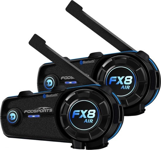 Intercom per Motociclisti - Casco con Intercom - Sistema di Comunicazione per Motociclisti - 2 Pezzi - Bluetooth 5.0 - Per l'Uso in Motocicletta