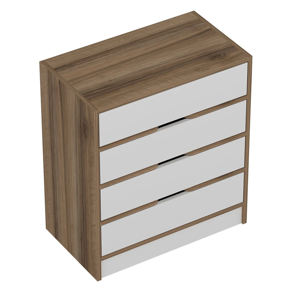 Lallio, Cassettiera 4 Cassetti, 70x40x80h cm Bianco