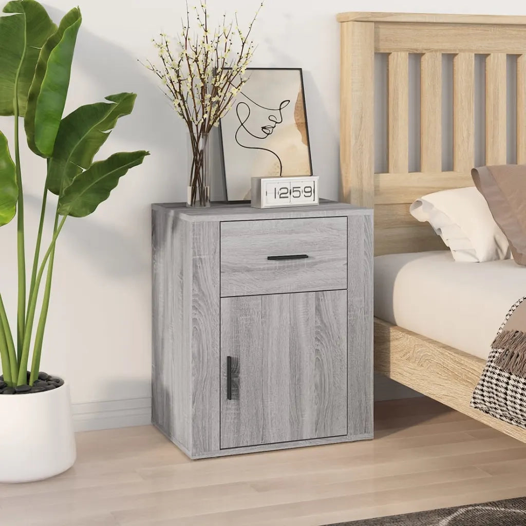 Comodino-Tavolino da notte Grigio Sonoma 50x36x60 cm in Legno Multistrato 835502