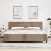 Letto a molle con led Cappuccino 200 x 200 cm Pelle sintetica 3339067