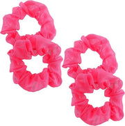 Set di 4 scrunchies neon rosa - elastici 80s - confezione in bulk - accessori per capelli per donne e ragazze