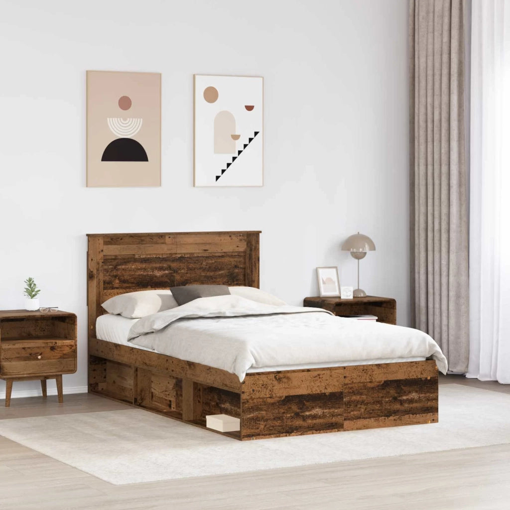 Struttura del letto Legno vecchio 135 x 190 cm Pino massello