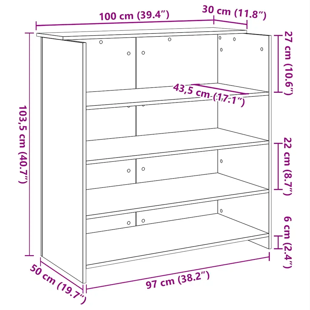 Banco Reception Rovere Artigianale 100x50x103,5cm in Truciolato