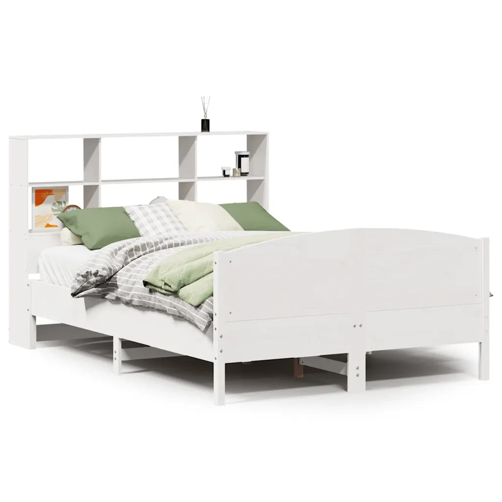 Letto Libreria senza Materasso Bianco 120x200 cm Legno di Pino 3323108