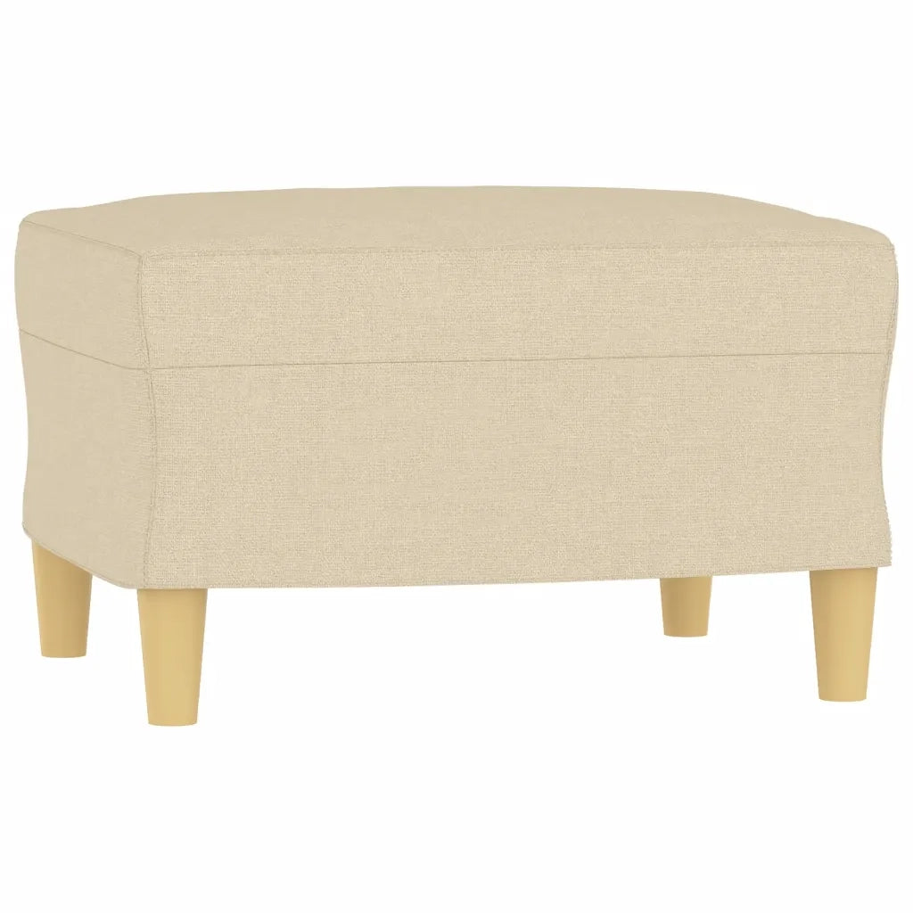 Set di Divani 3 pz con Cuscini Crema in Tessuto