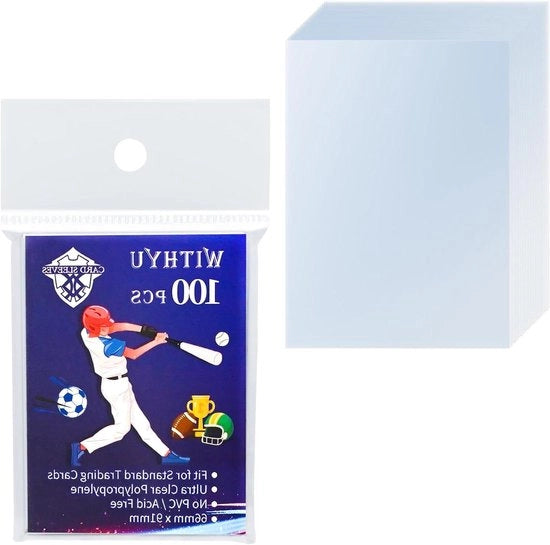 100 imballaggi di protezione per carte da gioco, coperture per carte da 6,3 x 8,9 cm, protettori ultra-chiarissimi per carte da gioco, carte da baseball - portacarte in materiale duraturo