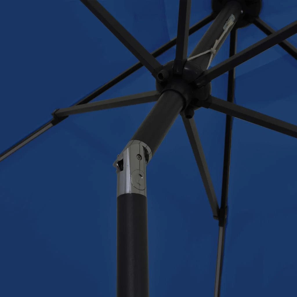 Ombrellone con LED e palo in alluminio da 300 cm azzurro 02_0008084