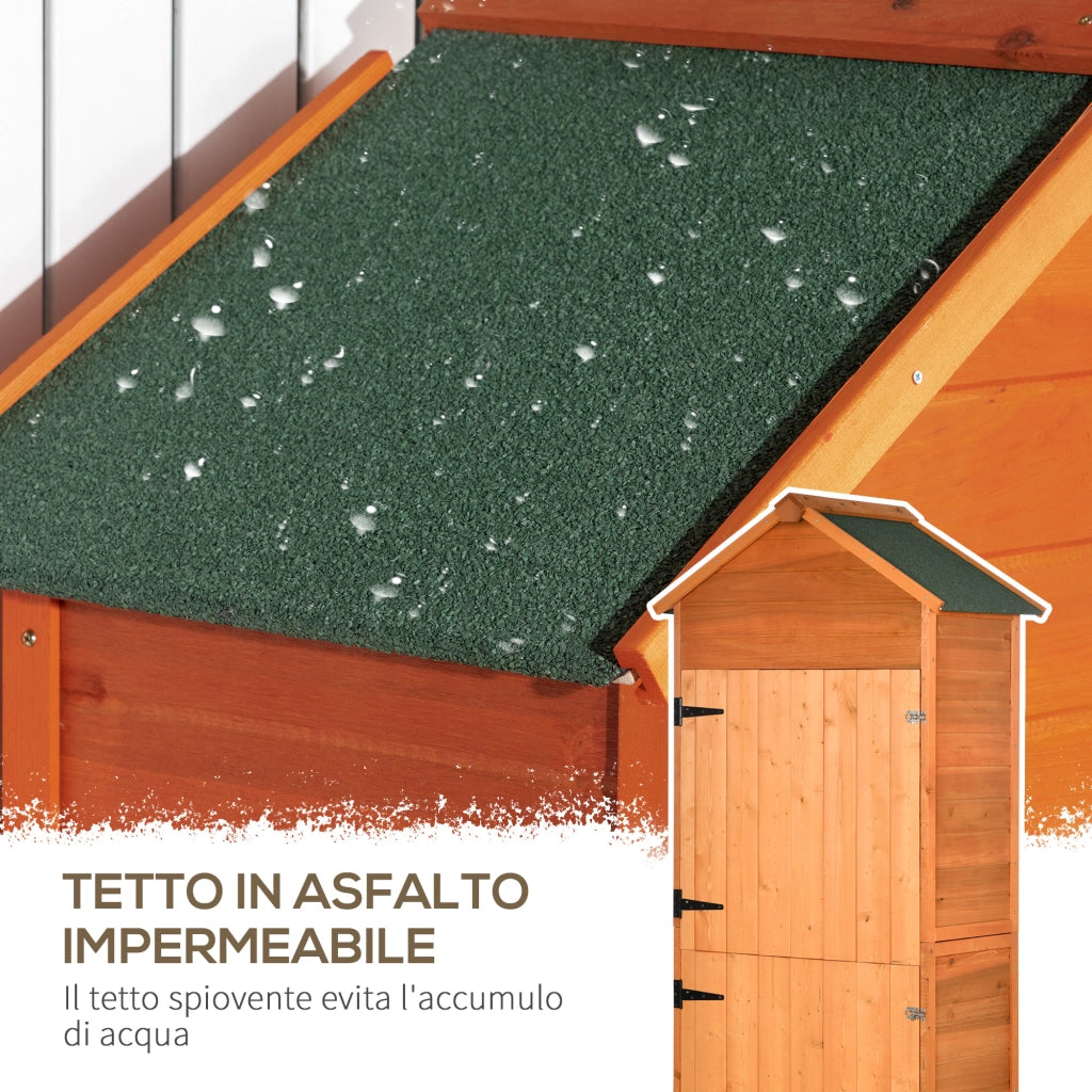 Casetta da Giardino in Legno con 2 Ante e 3 Mensole ¨C zephmum ¨C 84x52x188cm