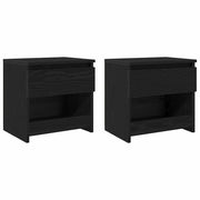 Set di 2 Comodini | Armadio da Notte | Mobiletto da notte Rovere Nero 40 x 30 x 39 cm