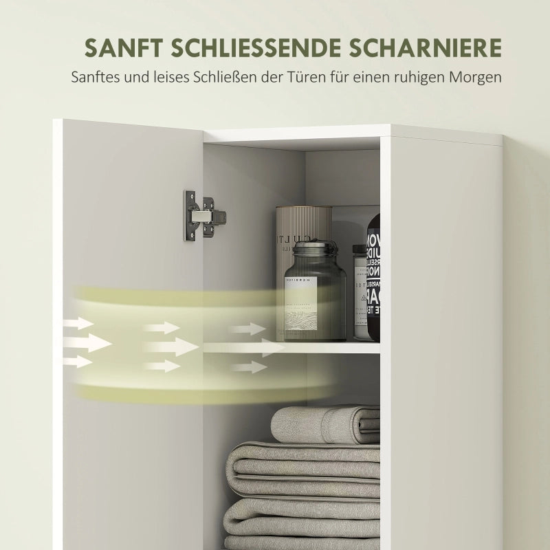 ARMADIO BAGNO Pensile 6 ripiani Legno Bianco