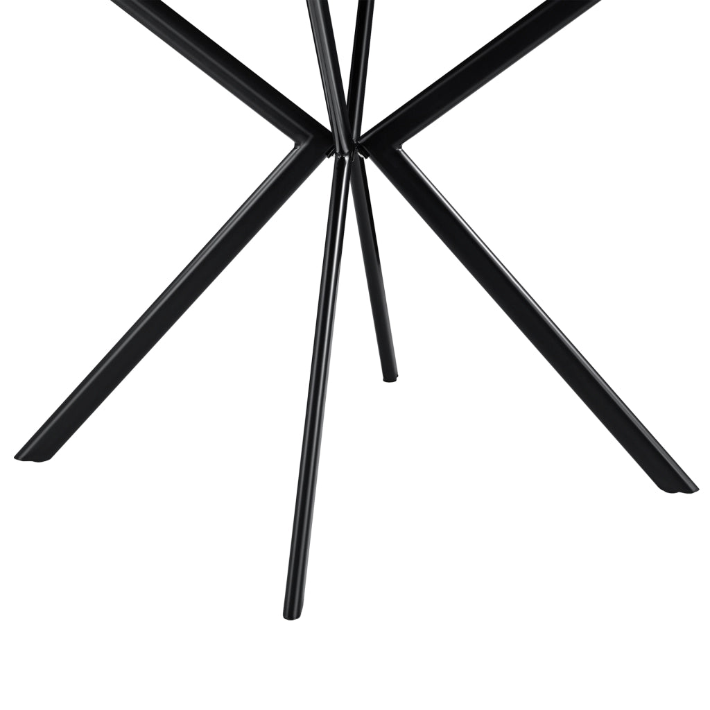 Tavolo da Pranzo con Piano Quadrato 78 x 78 cm Gambe di Design in Metallo - Bianco / Nero [en.casa]