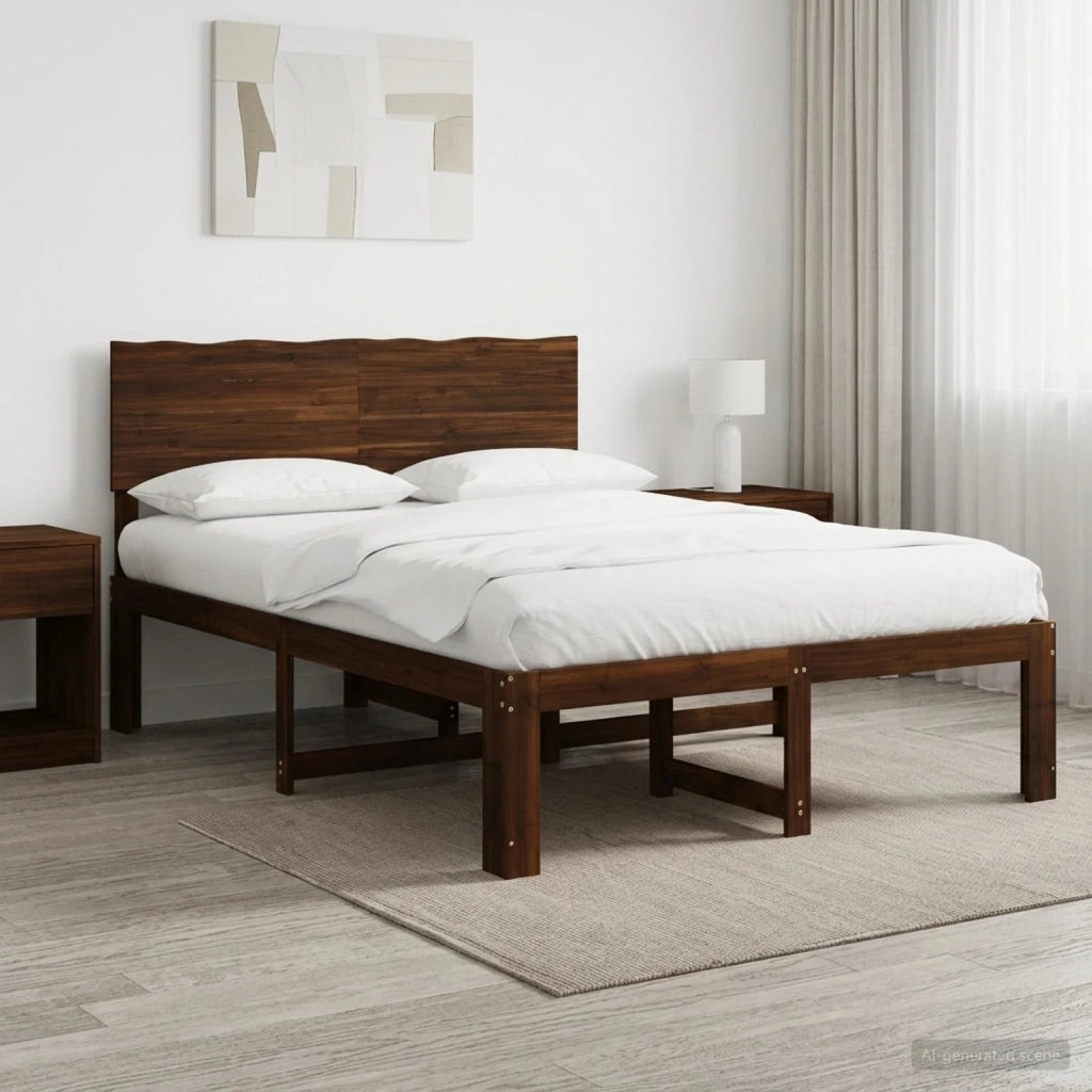 Letto matrimoniale con testiera ROSTOCK Marrone Scuro 903335