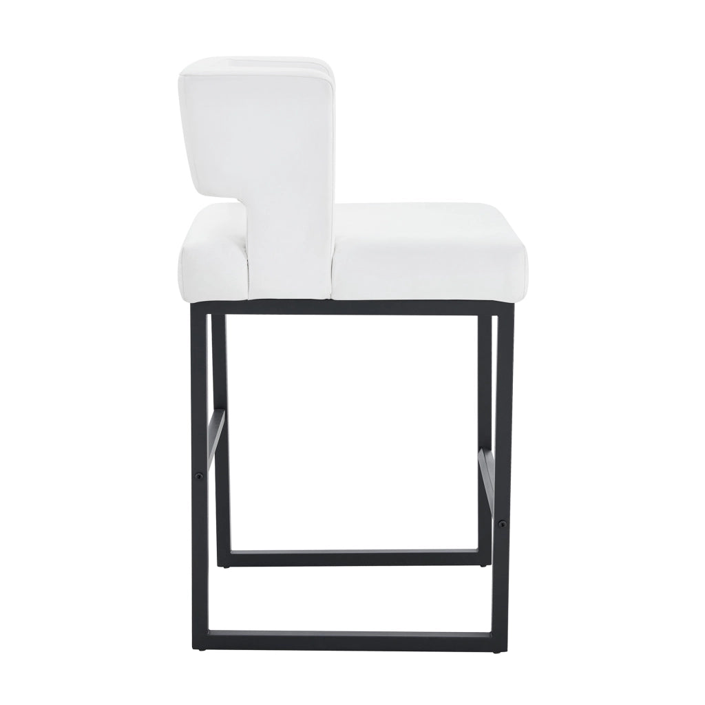 SGABELLO DA BAR Design nordico 91,4 cm Bianco/Nero in metallo e PU